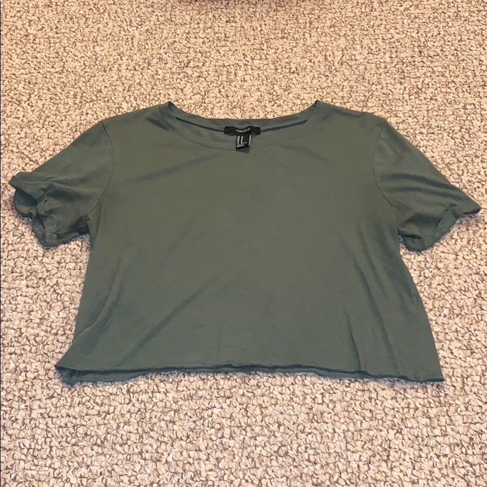Women’s Army Green Crop Top